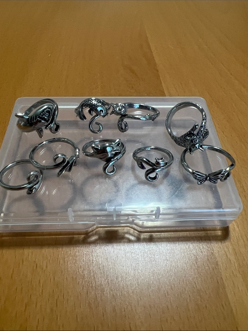 NWT 9 Pc Sterling Silver Tone crochet rings